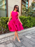 Dzama Cranberry Pink Mini Taffeta Dress